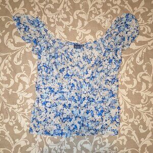 GAP Floral Ruffle Sleeve Shirt Size XS